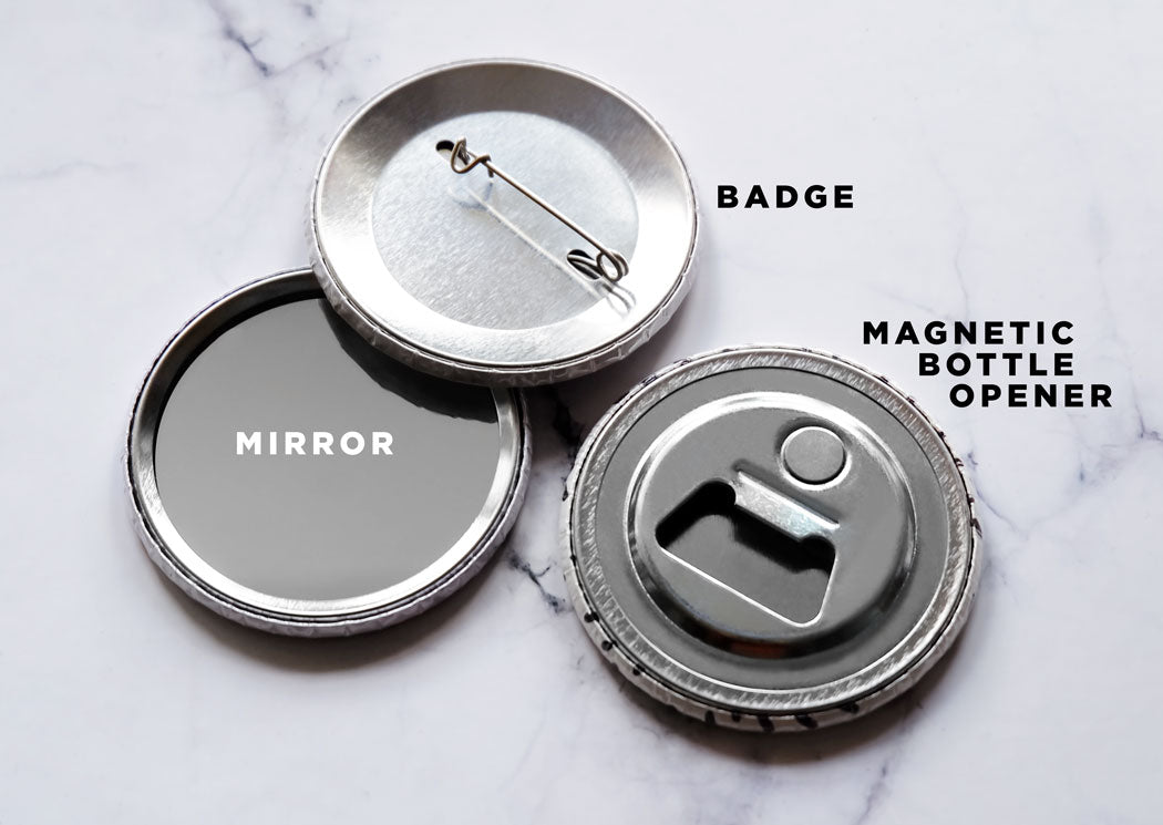 Charcoal Flamingo Pocket Mirror/Badge/Bottle Opener