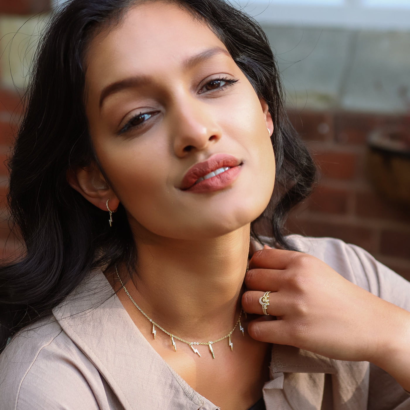 Beau Lightning Necklace | 14K Gold Plated