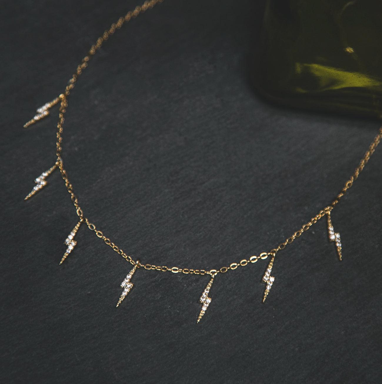 Beau Lightning Necklace | 14K Gold Plated