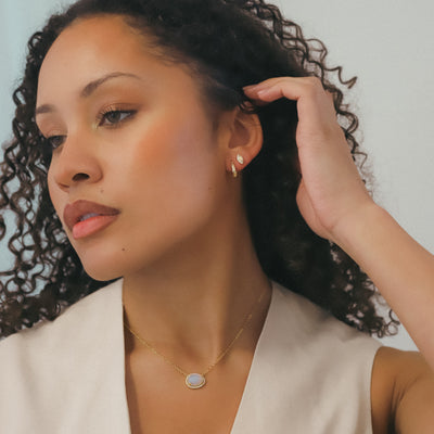 Bianca Moonstone Pendant Necklace | 14K Gold Plated