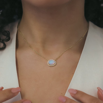Bianca Moonstone Pendant Necklace | 14K Gold Plated