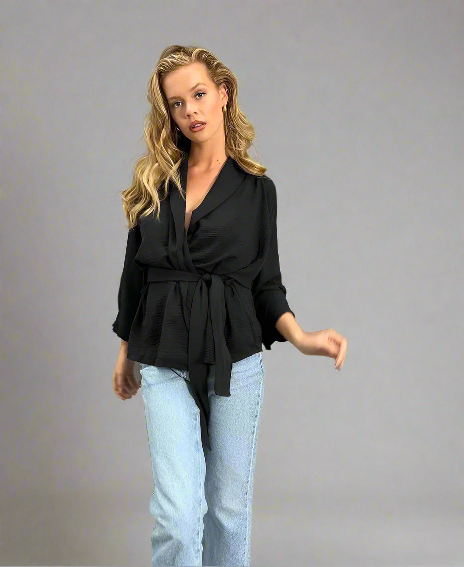 Black Soft Belted Jacket