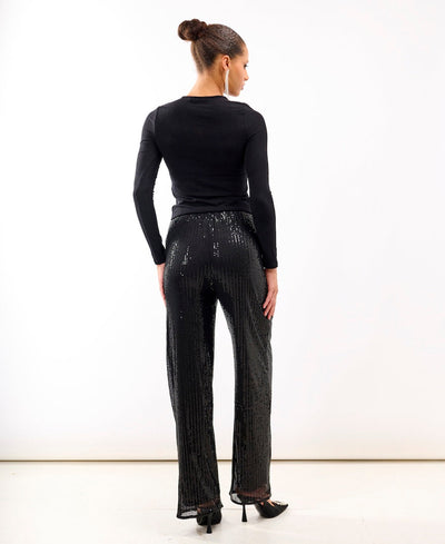 Black Jersey Sequin Trouser