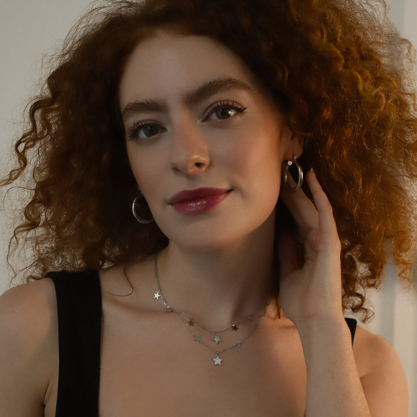 Blake Double Row Star Necklace | 925 Sterling Silver