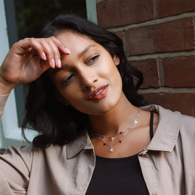 Blake Double Row Star Necklace | 925 Sterling Silver