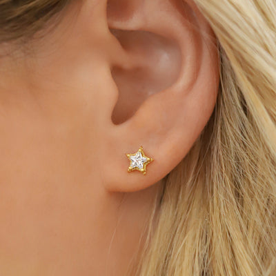 Brooke Star Stud Earrings | 18K Gold Plated
