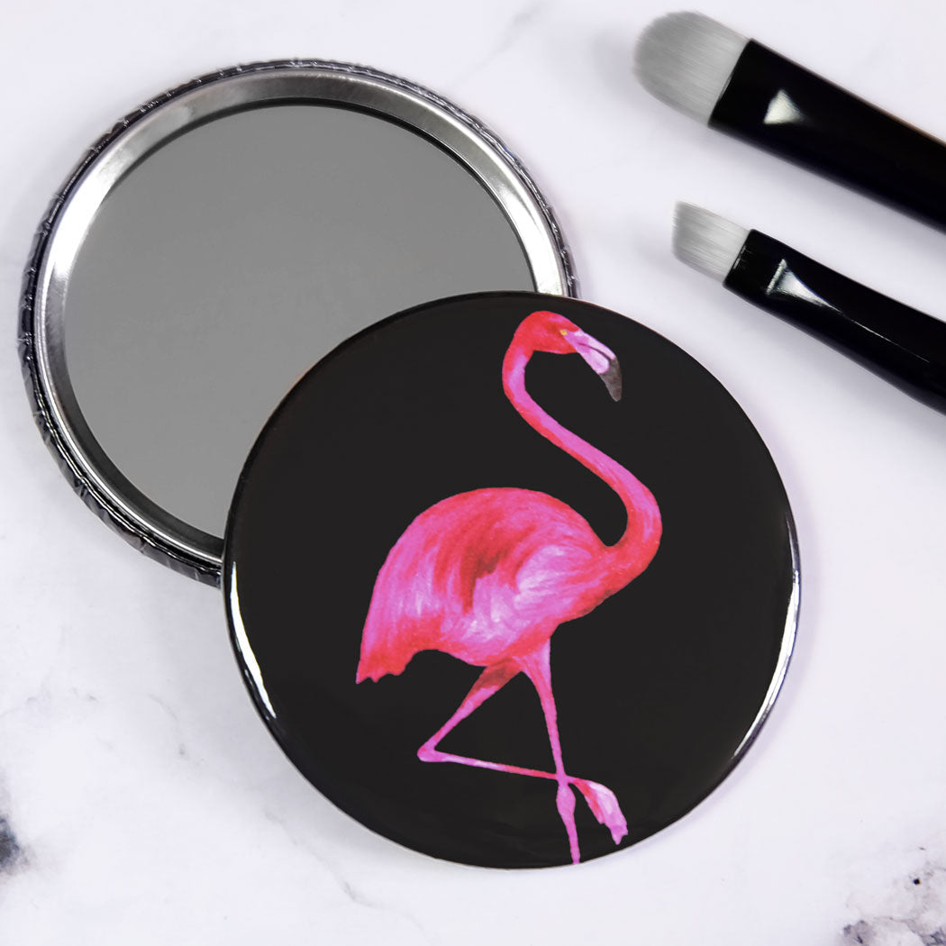 Charcoal Flamingo Pocket Mirror/Badge/Bottle Opener