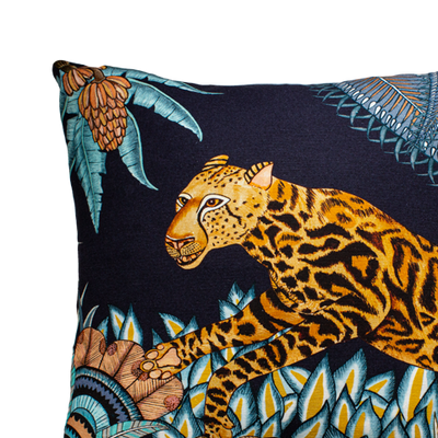 Ardmore - Cheetah Kings Forest Tanzanite Cotton Cushion Cover