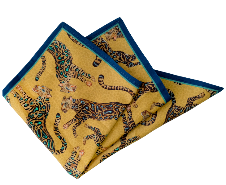 Ardmore - Cheetah King Napkins Gold (pair)