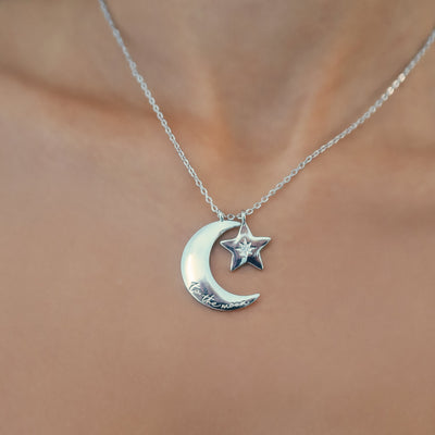 Cherish To The Moon & Back Necklace | 925 Sterling Silver