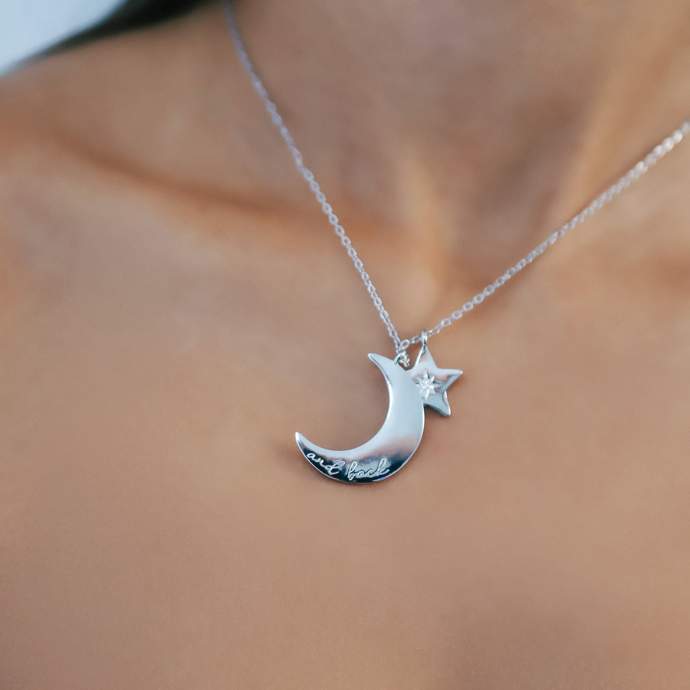 Cherish To The Moon & Back Necklace | 925 Sterling Silver