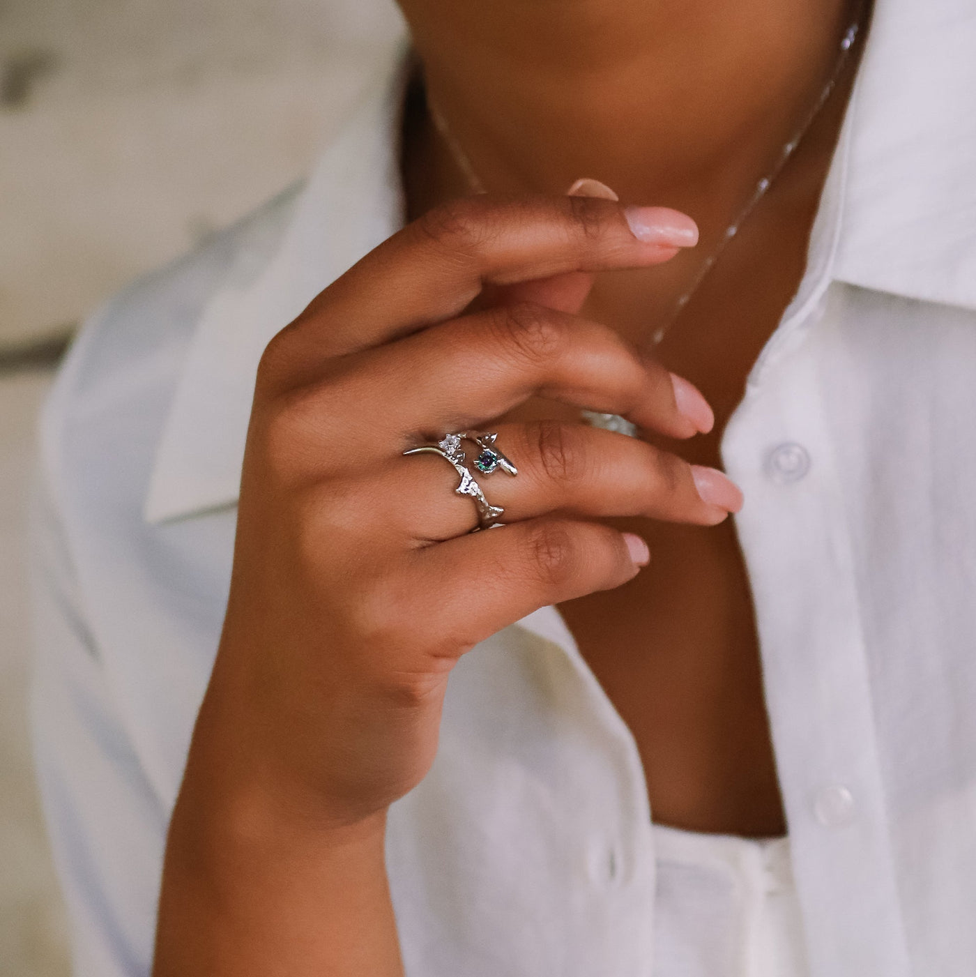 Cordelia Hammered Twist Ring | 925 Sterling Silver