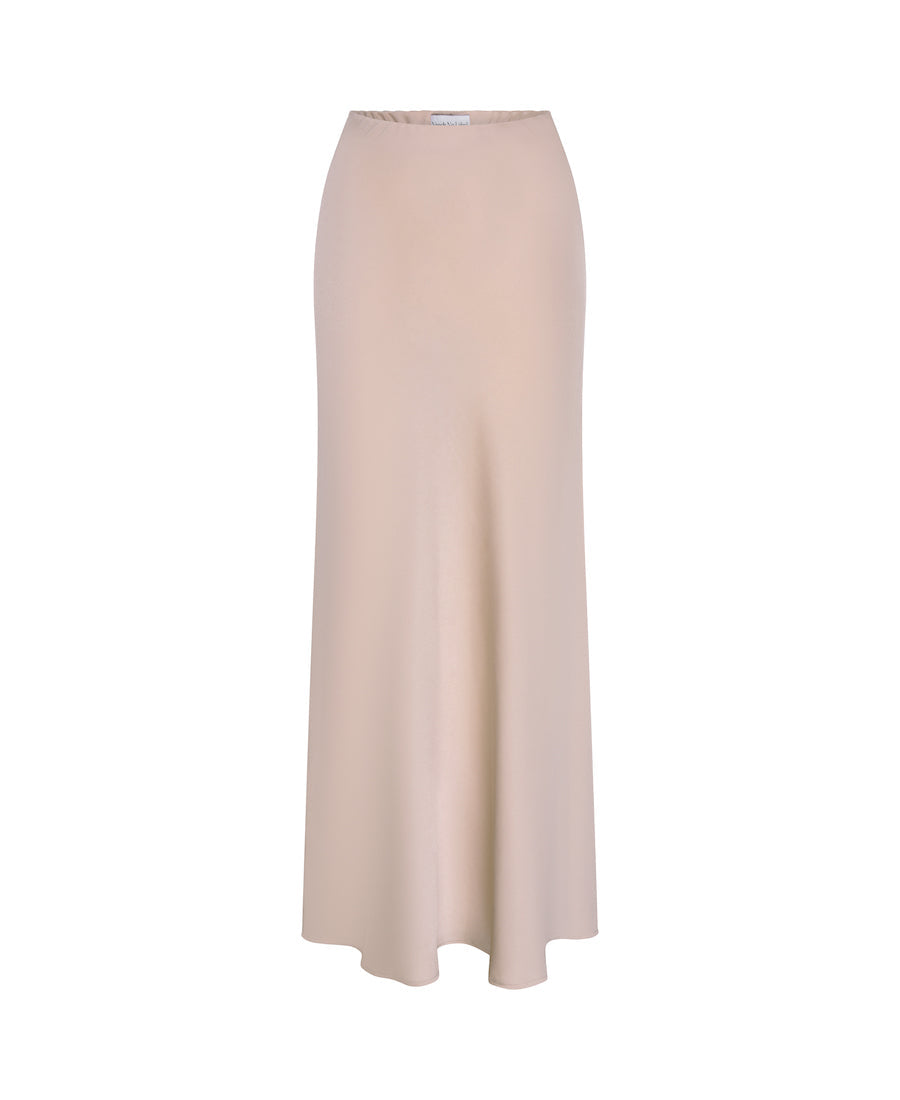 Champagne Satin Maxi Slip Skirt