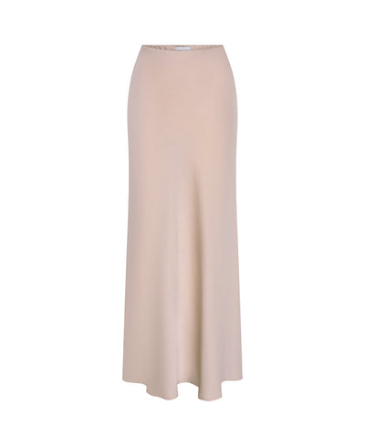 Champagne Satin Maxi Slip Skirt