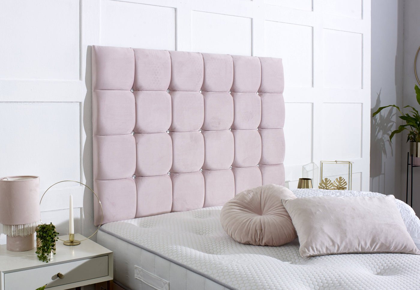Delilah Divan Bed Set with Tall Button Headboard and Footboard