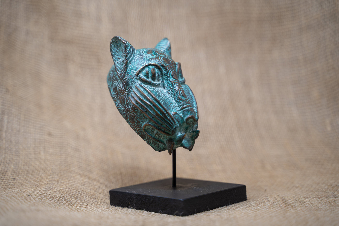 Benin Leopard sculpture - Bronze 26.6