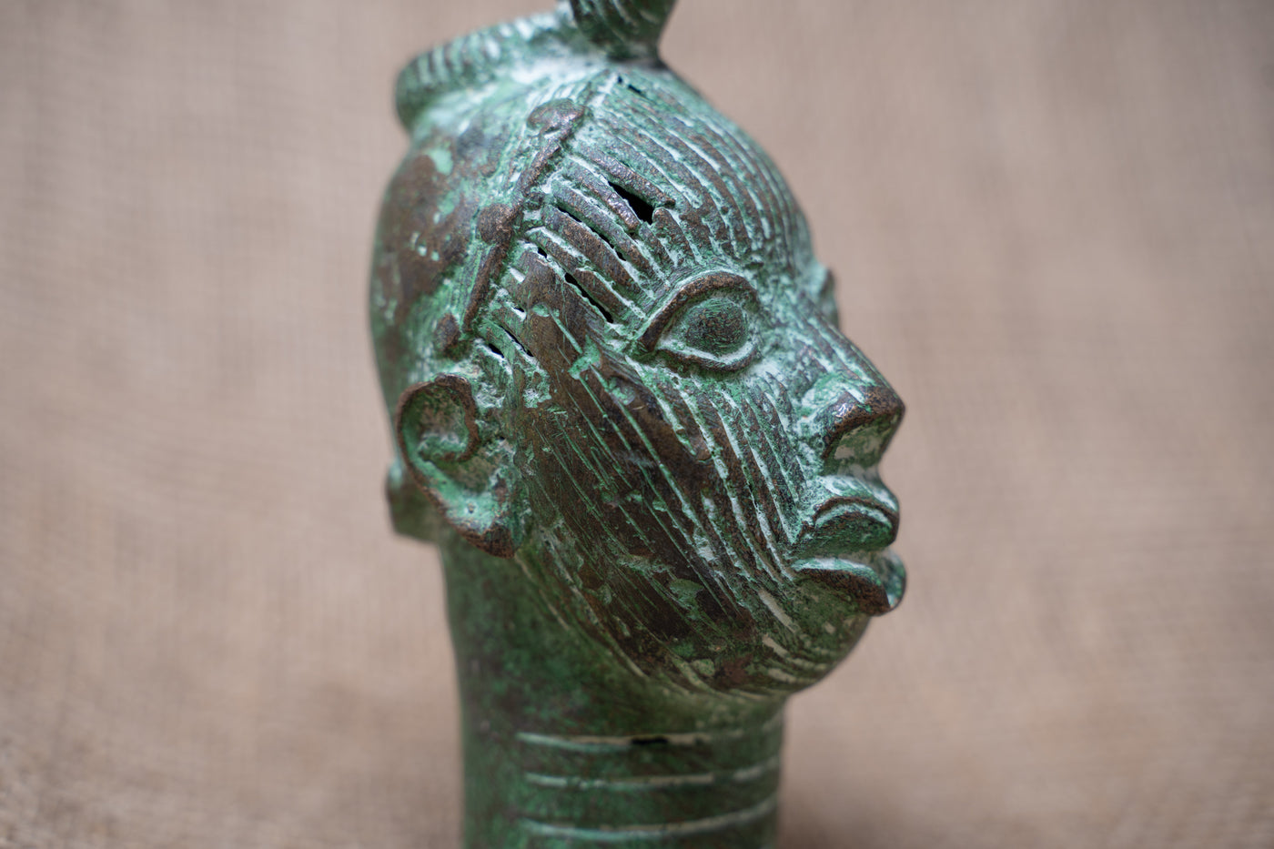 Benin Bronze Head - 37.10A