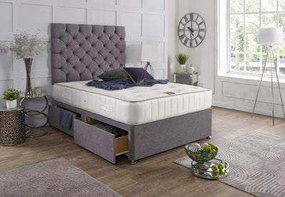 Chessington Divan Bed Set with Tall Button Headboard