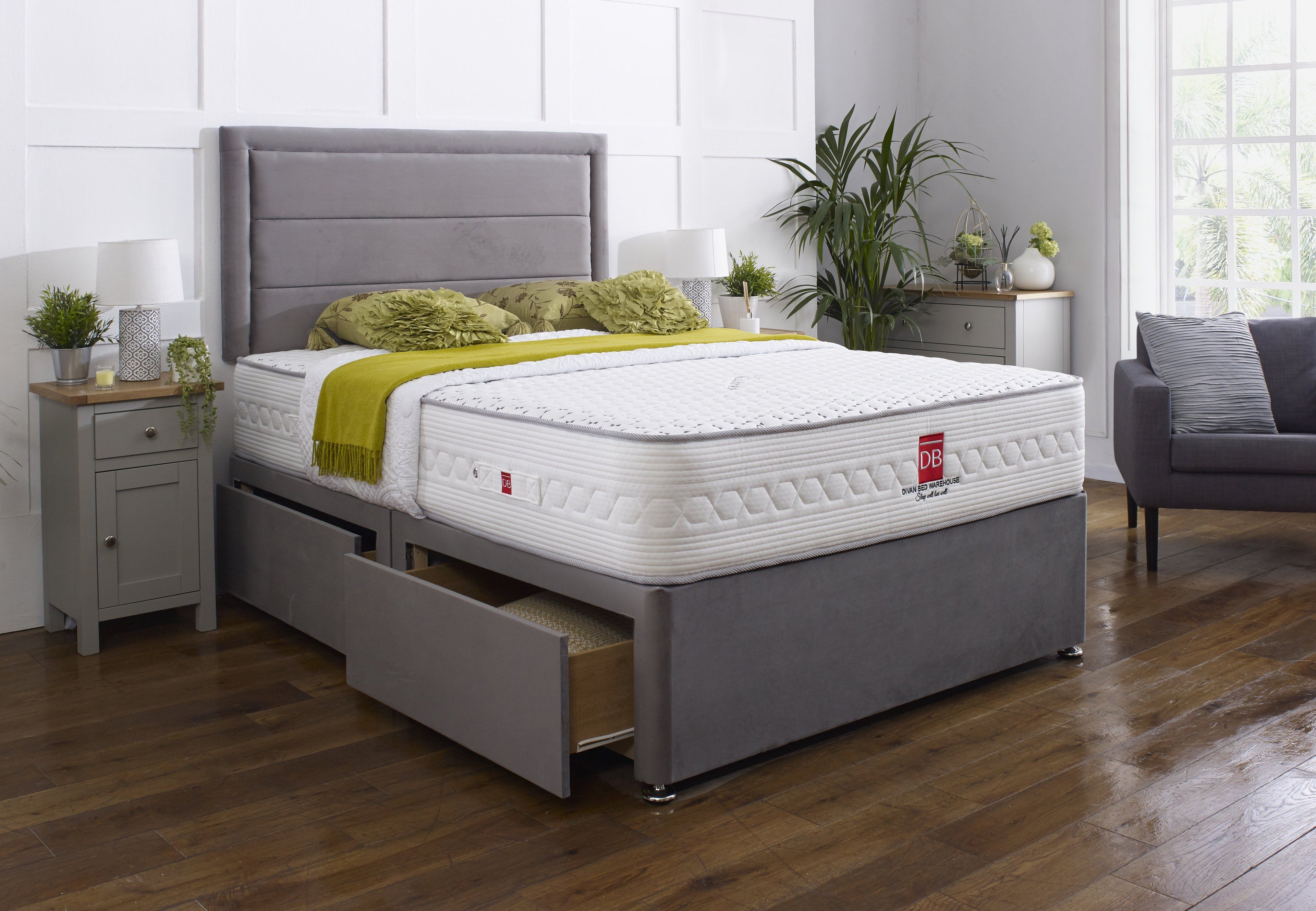 Athens Divan Bed Set with Border Headboard