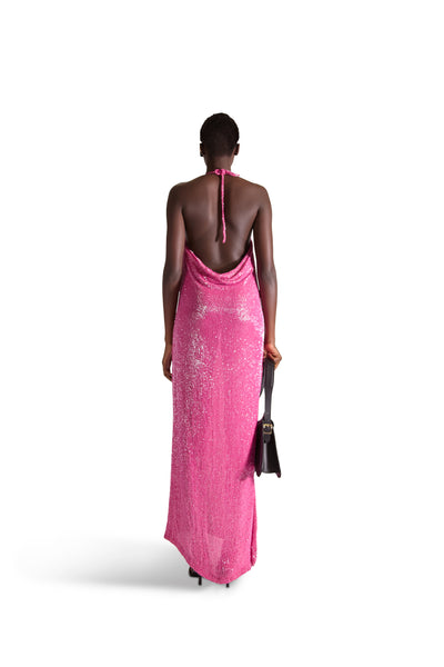 Hand Embroidered Beaded Evening Dress
