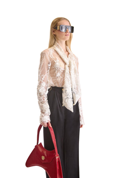 Hand Embroidered Sheer Blouse
