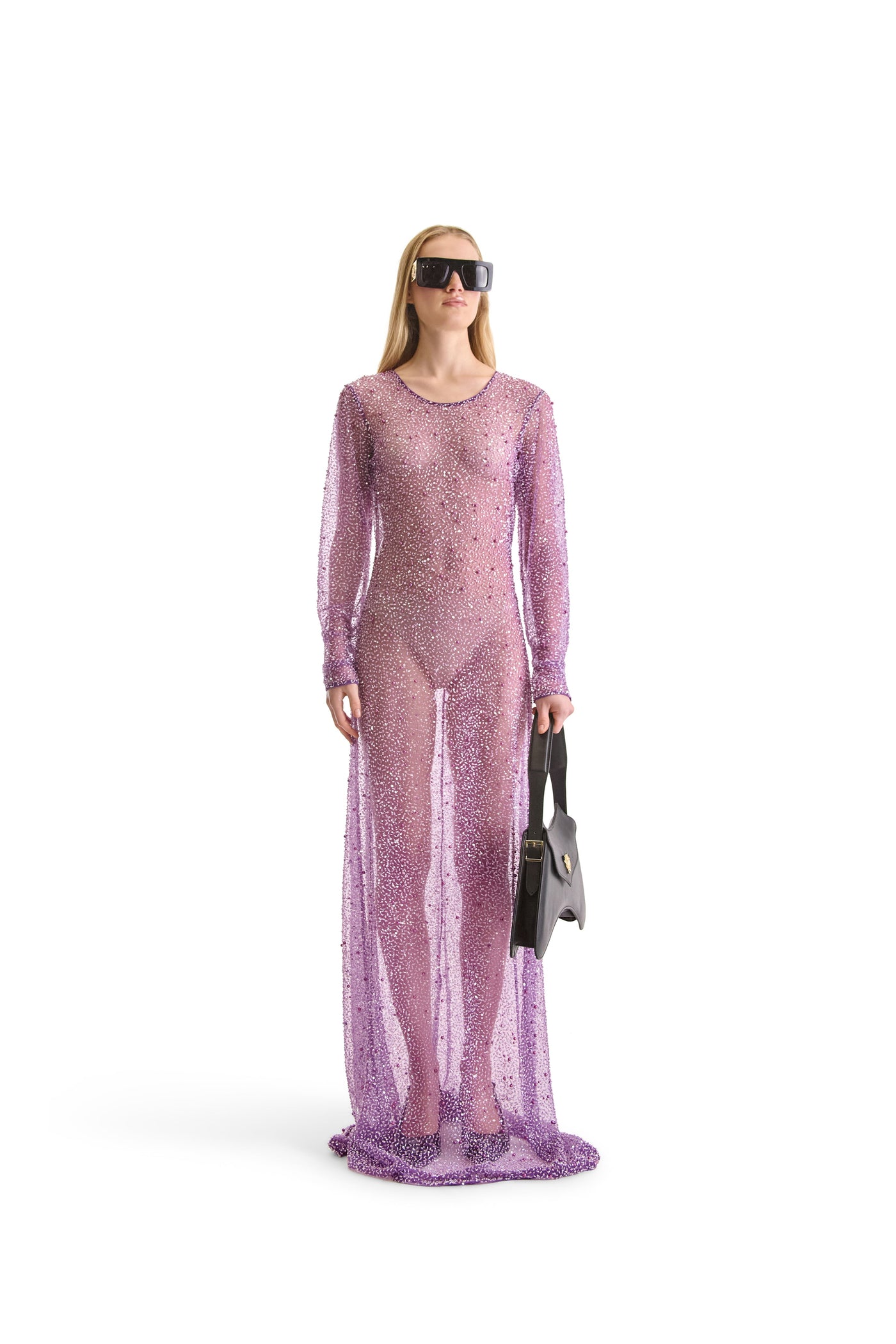 Hand Embroidered Beaded Evening Dress