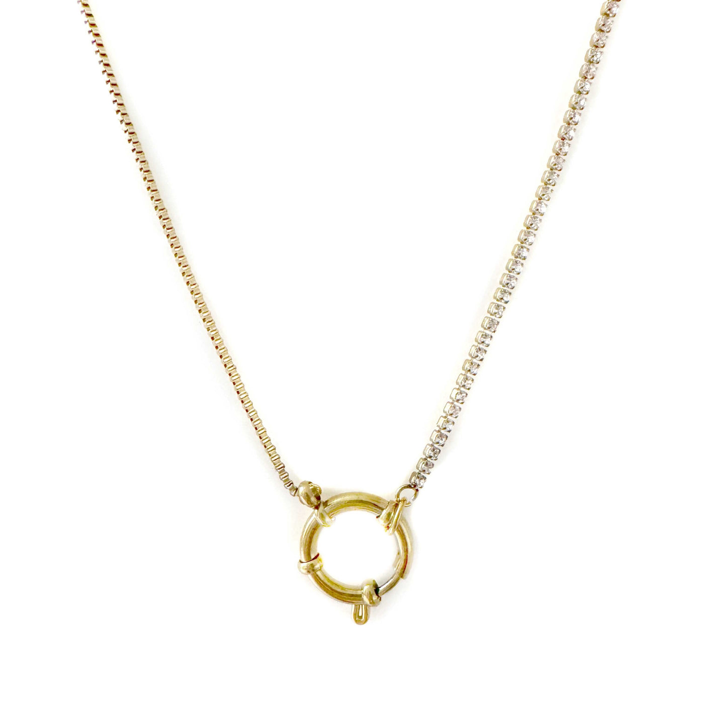 Claudine Luxe 18k Gold Plated Minimalist Gold Ring Necklace