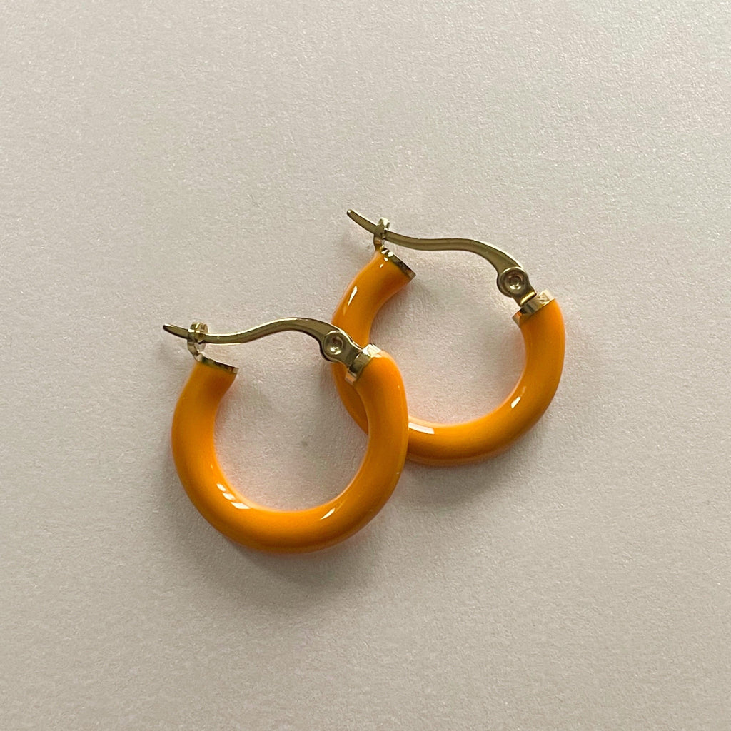 Anais Luxe 18k Gold Plated Saffron Hoops