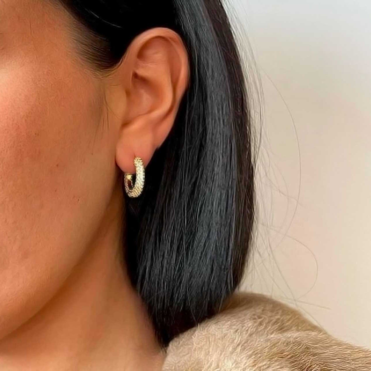 Amaryllis Luxe 18k Gold Plated Jewelled Hoops