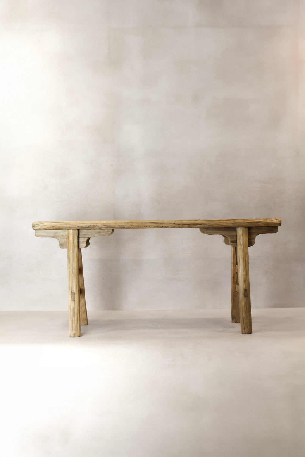 Antique Rustic Elm Wood Bench 01