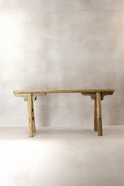 Antique Rustic Elm Wood Bench 01