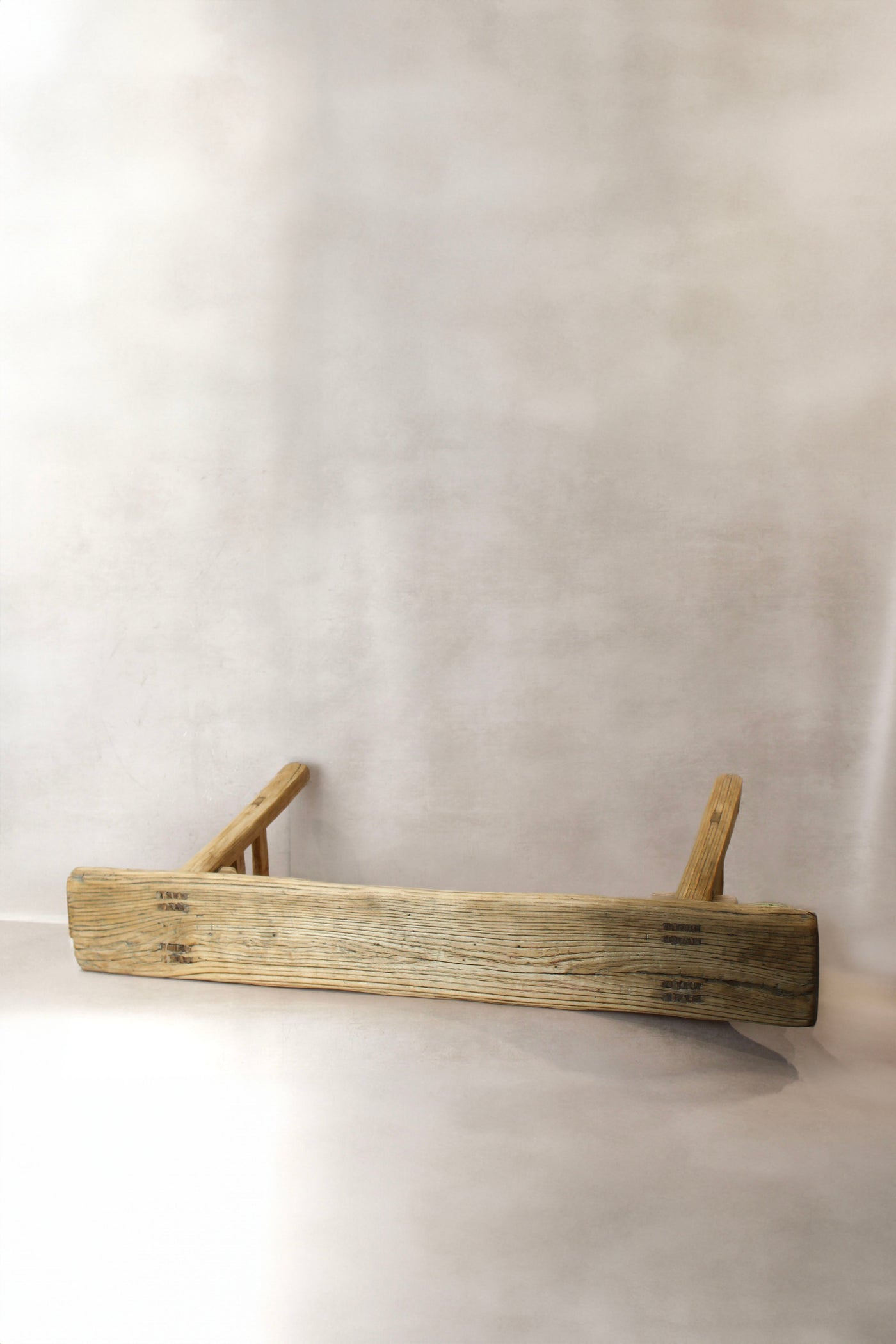 Antique Rustic Elm Wood Bench 01