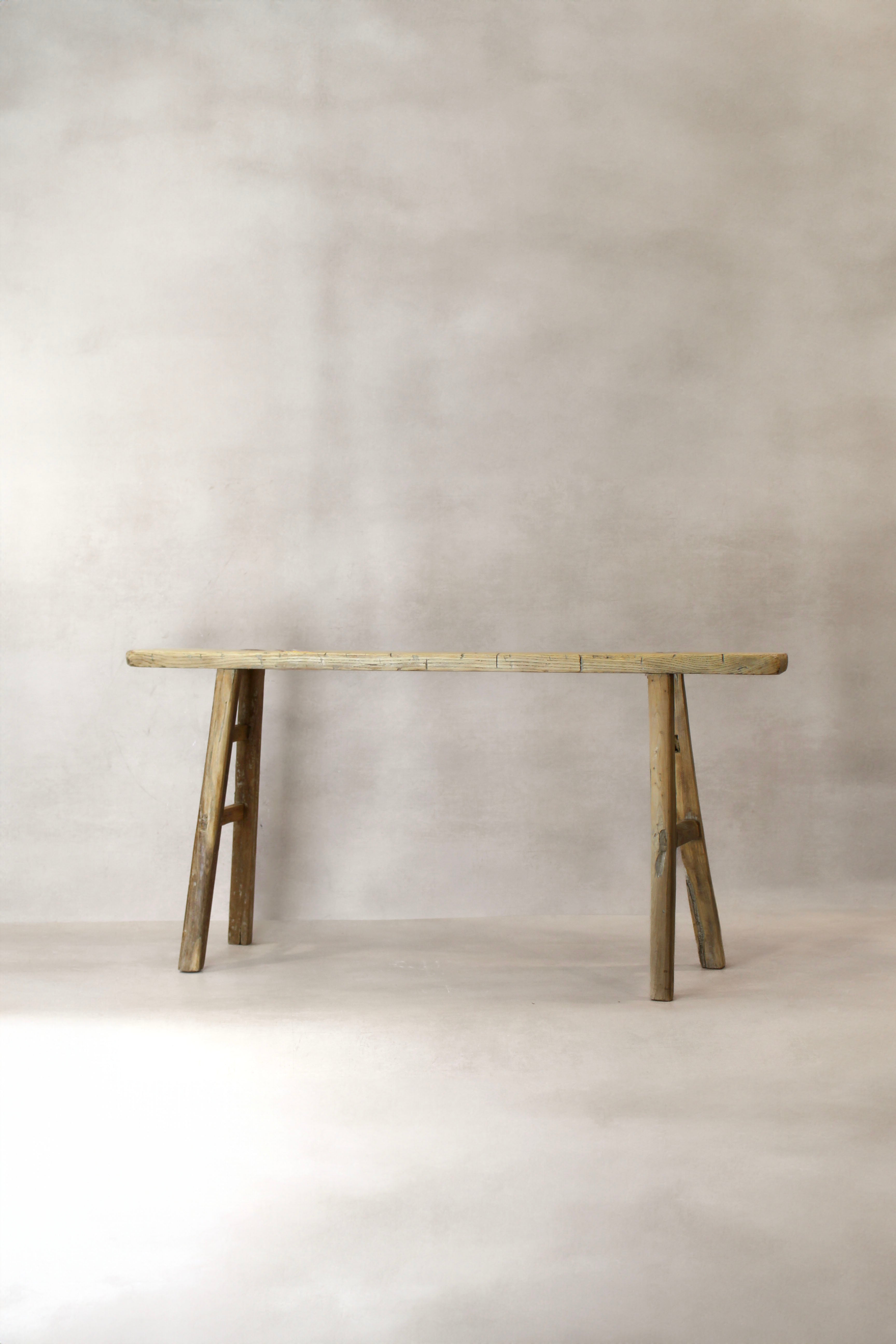 Antique Rustic Elm Skinny Bench 03