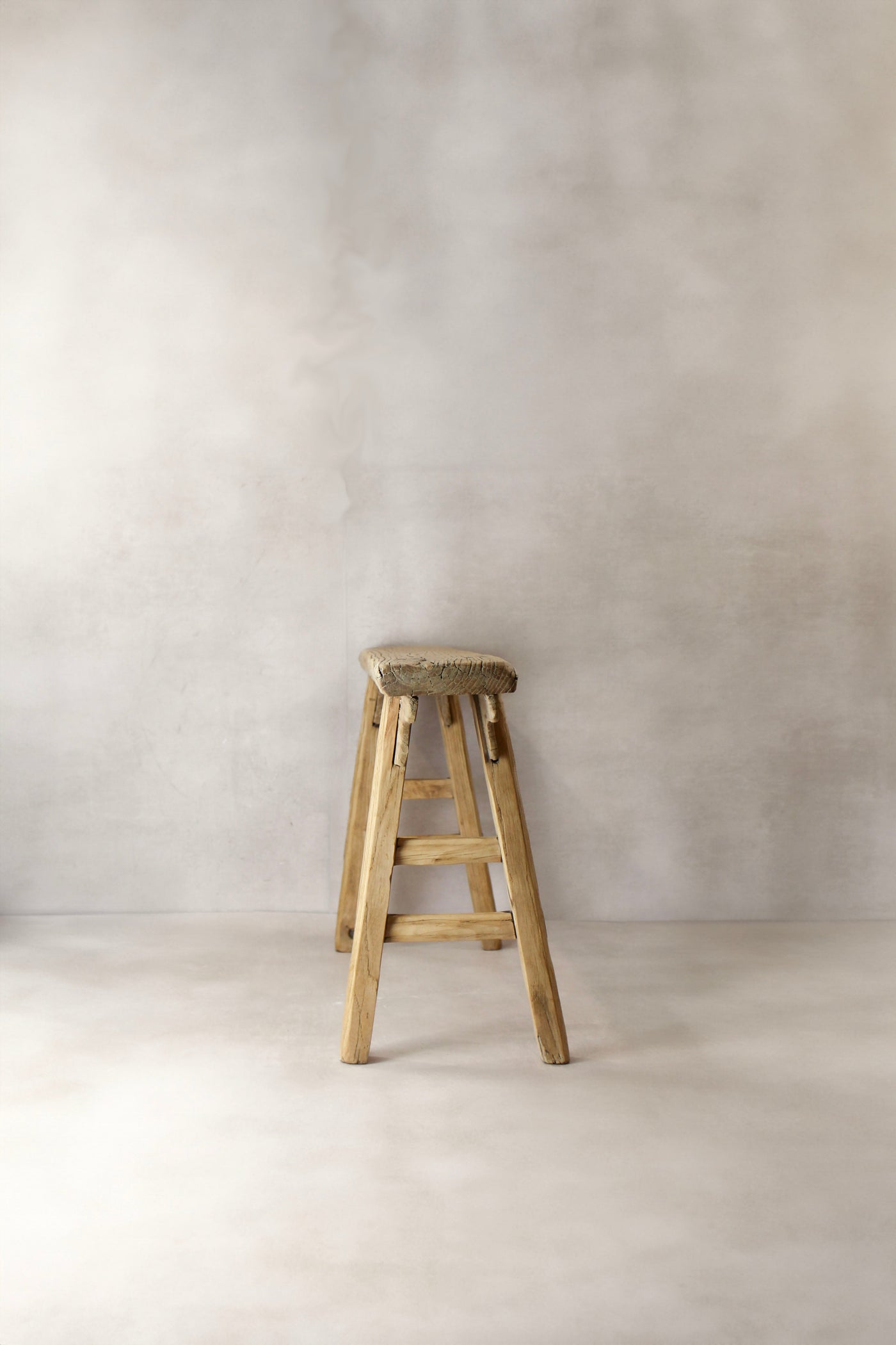 Antique Rustic Elm Wood Bench 01