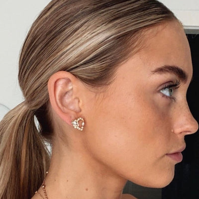 Ariana Jewelled Wreath Heart Studs