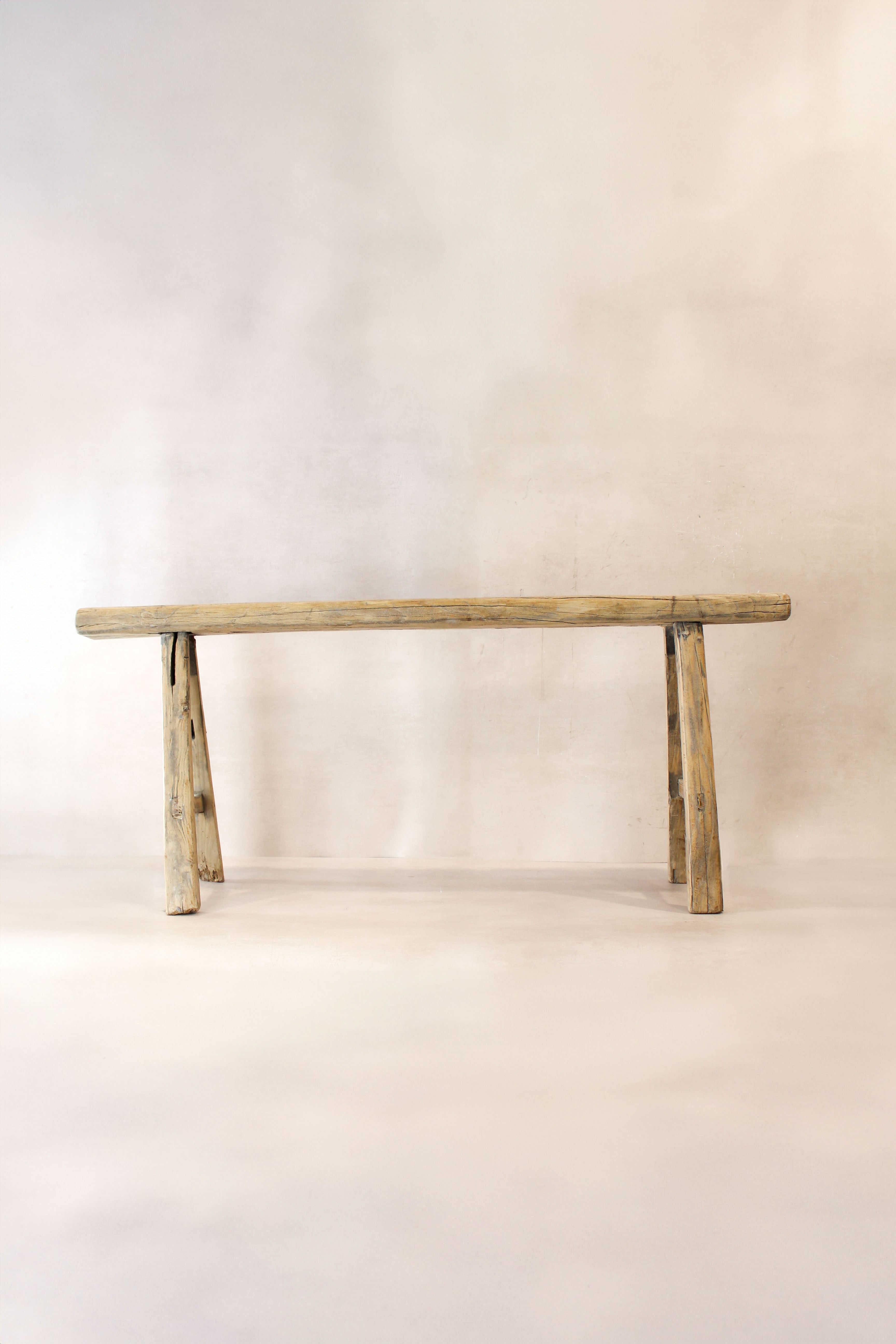 Antique Rustic Elm Skinny Bench 05