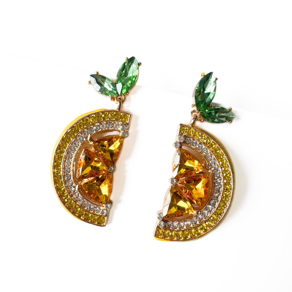 Anais Jewelled Bold Statement Lemon Slice Earrings