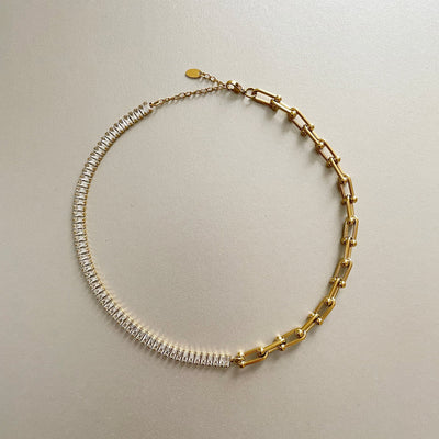 Aurielle Luxe 18k Gold Plated Diamante Necklace