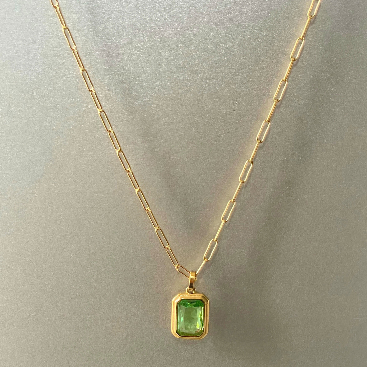 Elena Luxe Green Jewel Pendant Necklace