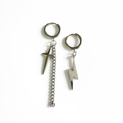 Atlas Lightening Bolt Mismatch Dangle Earrings