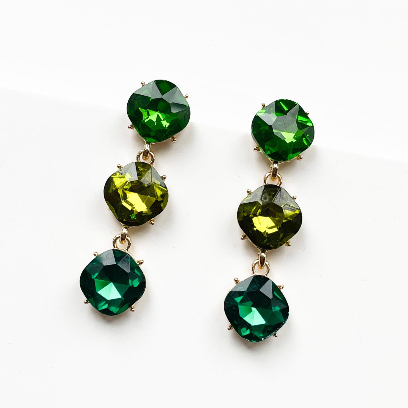 Cassiana Statement Green Jewel Earrings