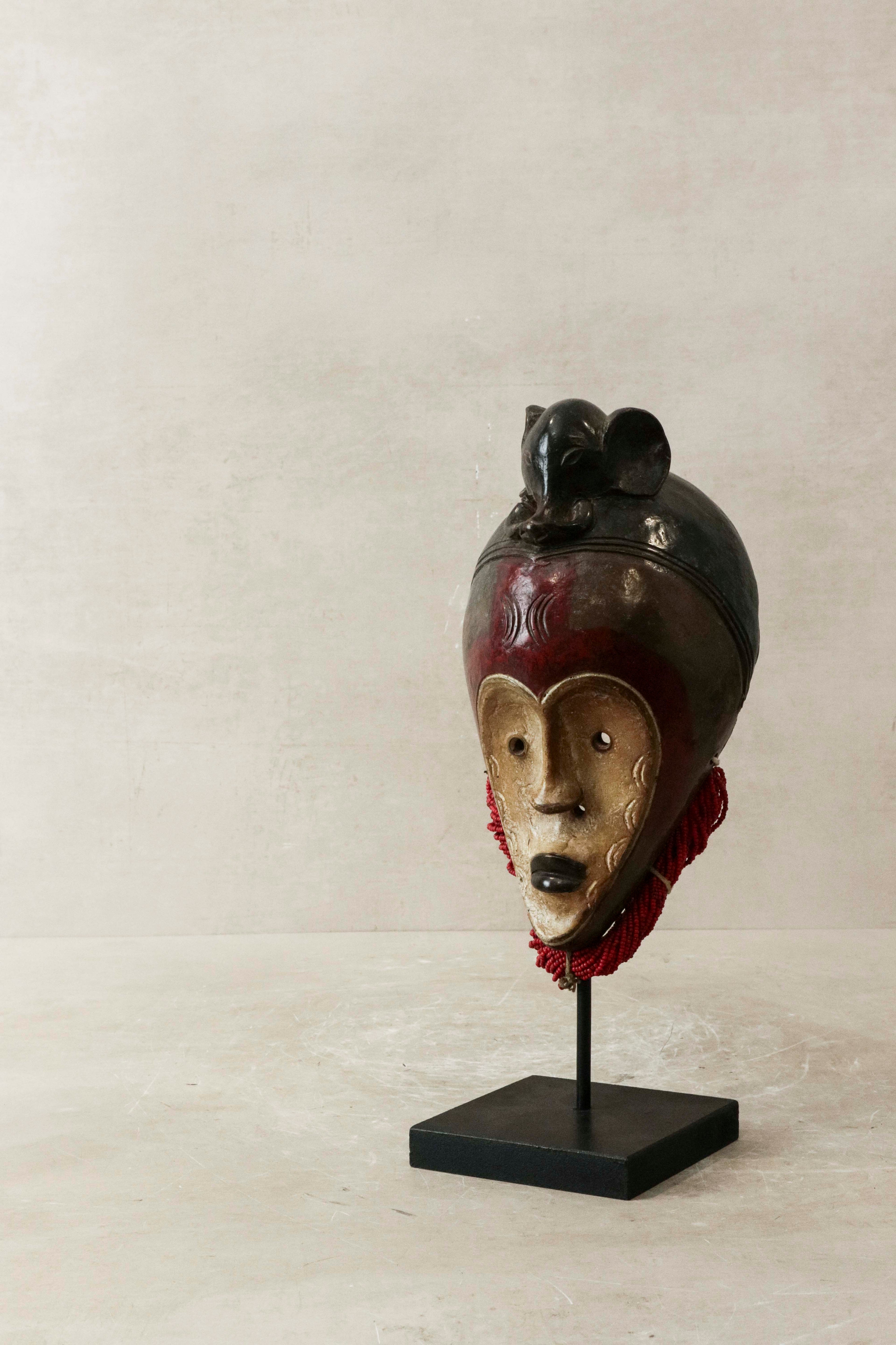 African Raffia Terracotta Mask - Cwt3