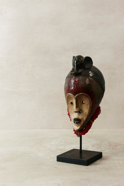 African Raffia Terracotta Mask - Cwt3