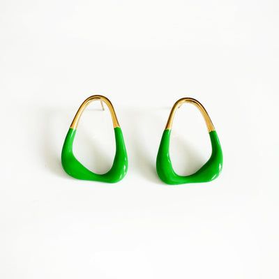 Clary Luxe 18k Gold Plated Green Earrings
