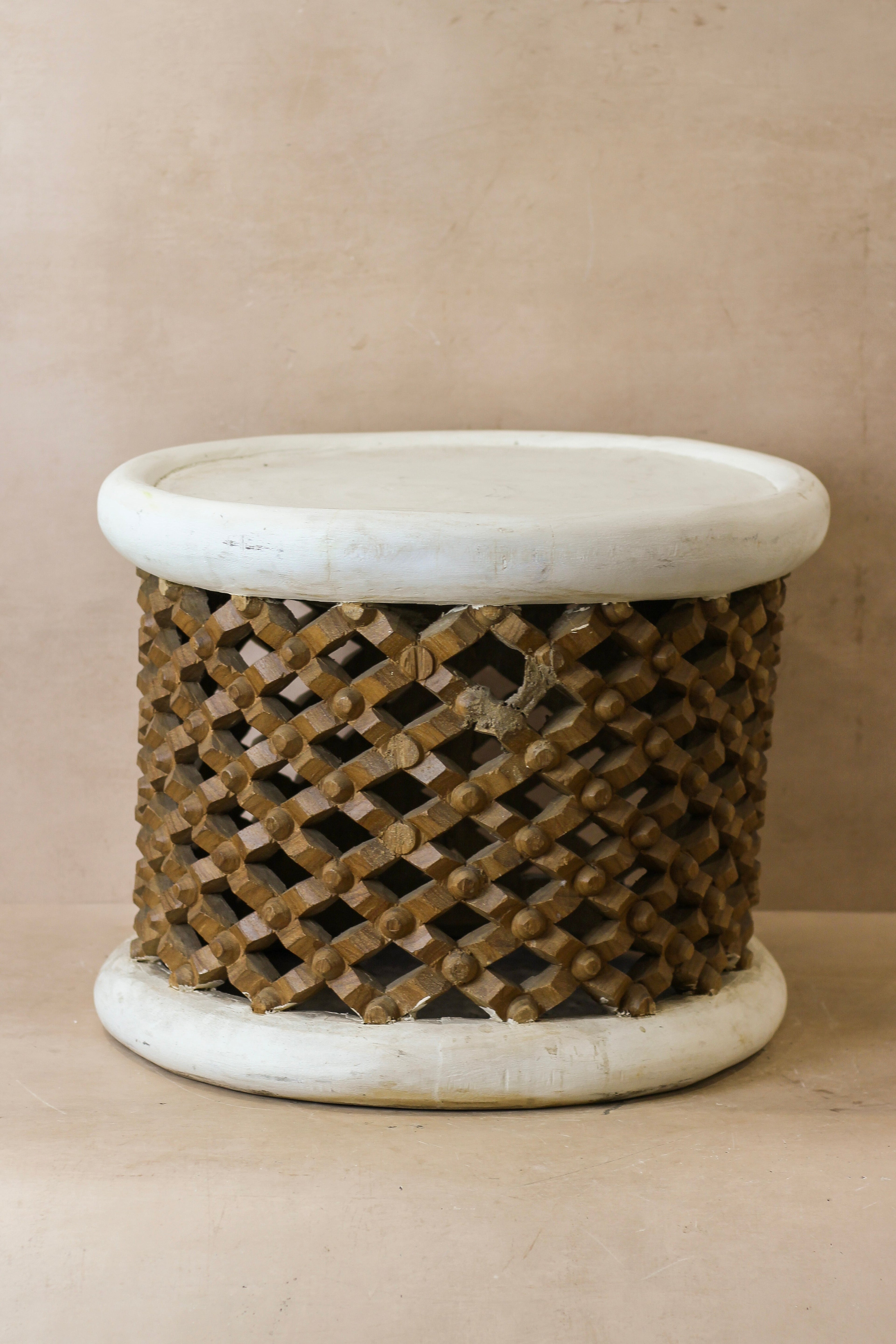 Bamileke Table - White/Natural