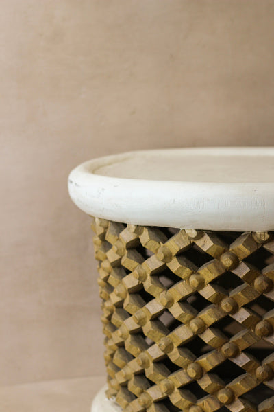 Bamileke Table - White/Natural