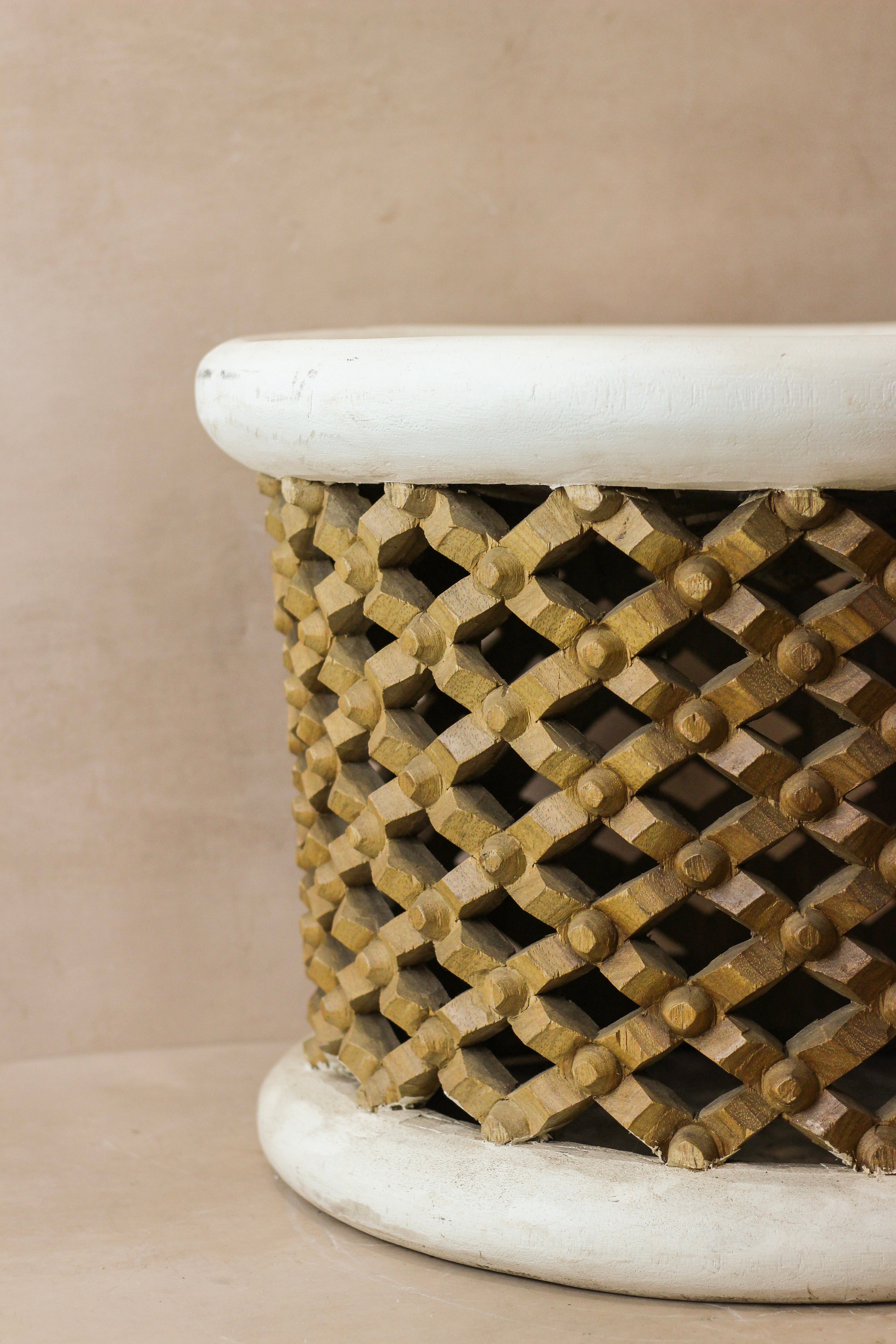 Bamileke Table - White/Natural