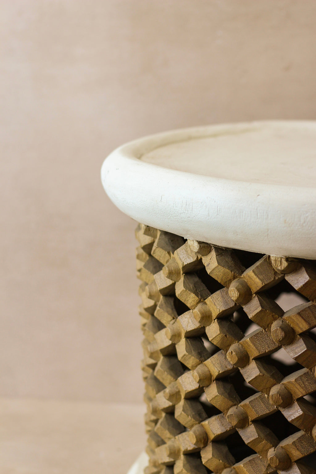 Bamileke Table - White/Natural