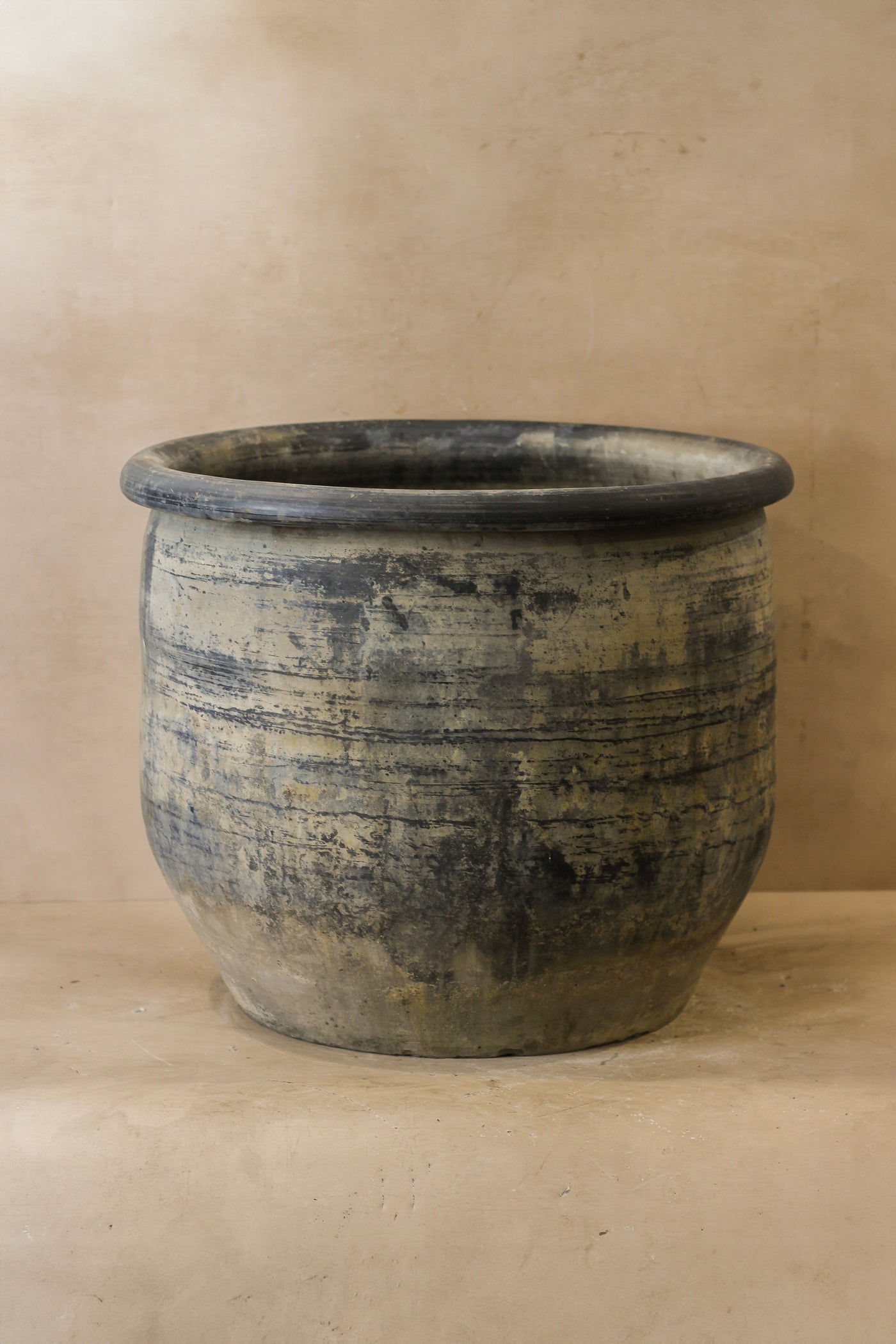 Big Old Grey Asian Pots - L006