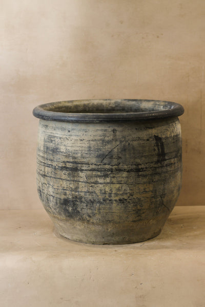 Big Old Grey Asian Pots - L006